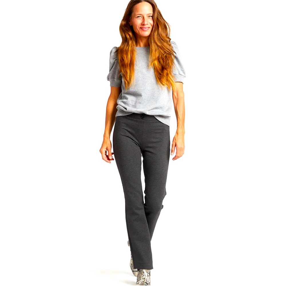 Betabrand Women’s Yoga Straight Leg Pants S Pull-On Yoga Dress Long‎ Charcoal